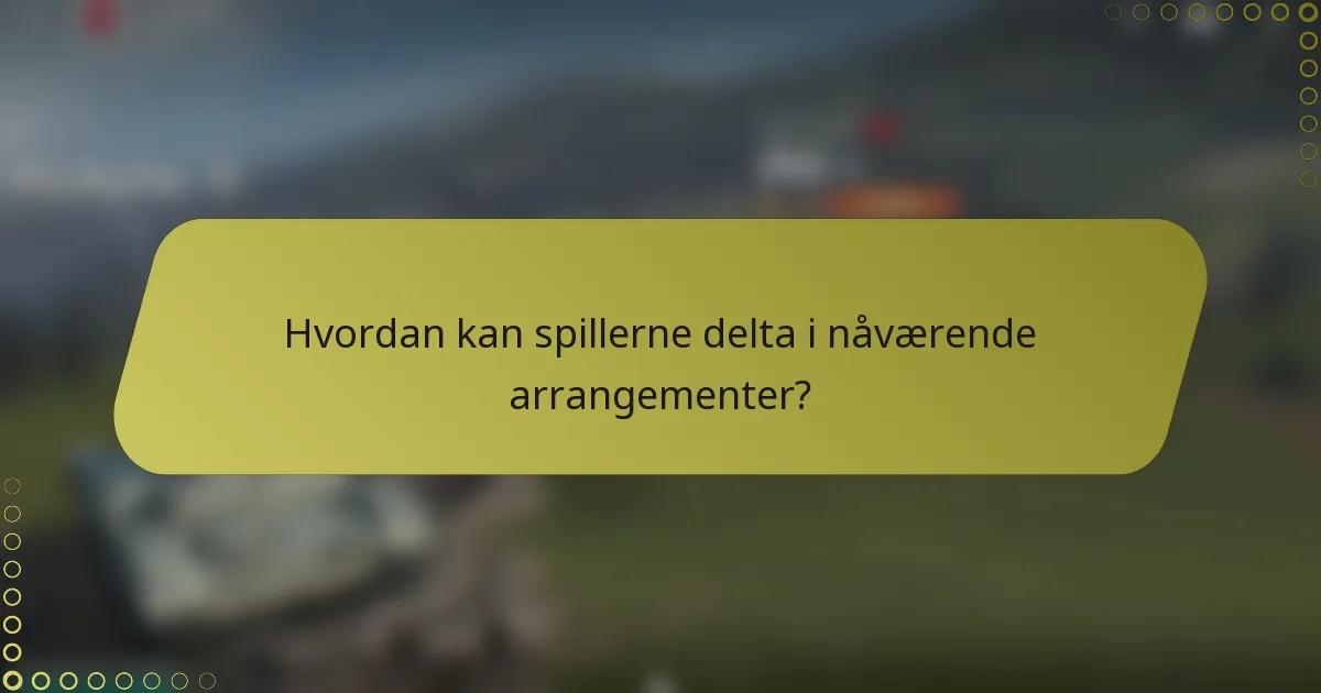 Hvordan kan spillerne delta i nåværende arrangementer?